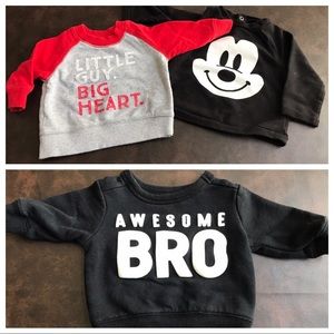 Lot of 3, 3-month sweatshirts